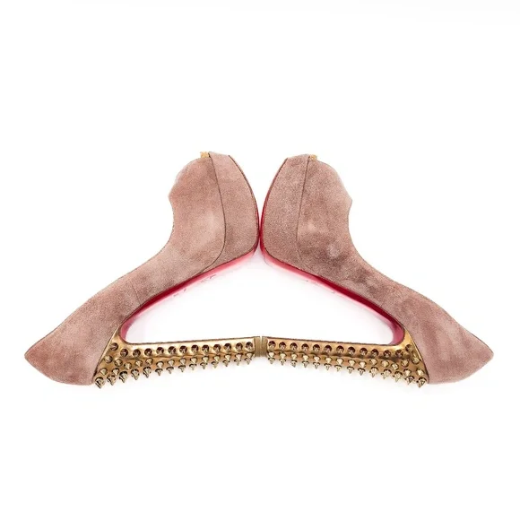 Christian Louboutin Babel Clou Spiked Platform Peep-Toe Pumps Heels EU 37.5 - Picture 5 of 9